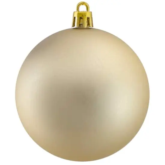 60ct Matte Champagne Gold Shatterproof Ball Ornaments {5}