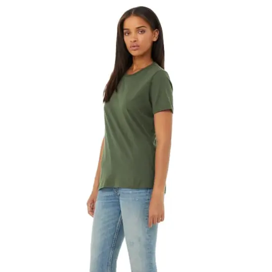BELLA+CANVAS® Women's Relaxed Jersey T-Shirt Military Green {4}
