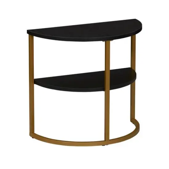 Household Essentials 18" 2-Tier Half Moon End Table Black {1}