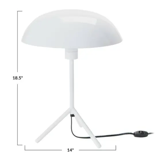 Hello Honey&reg; 18.5" Modern Metal Tripod Table Lamp White {4}