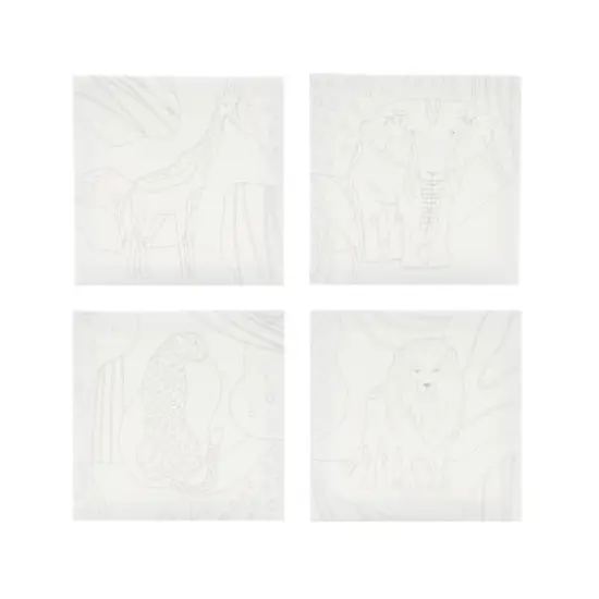 4" x 4" Wild Animals Canvas Painting Kit {8}