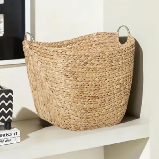 Large Brown Seagrass Contemporary Storage Basket {1}