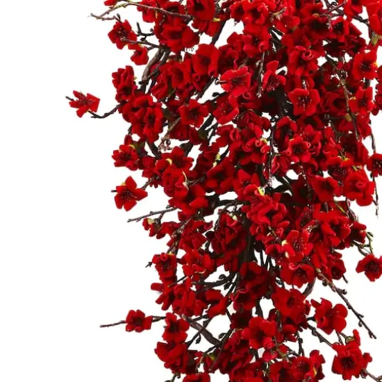 28&rdquo; Red Plum Blossom Teardrop Swag {4}