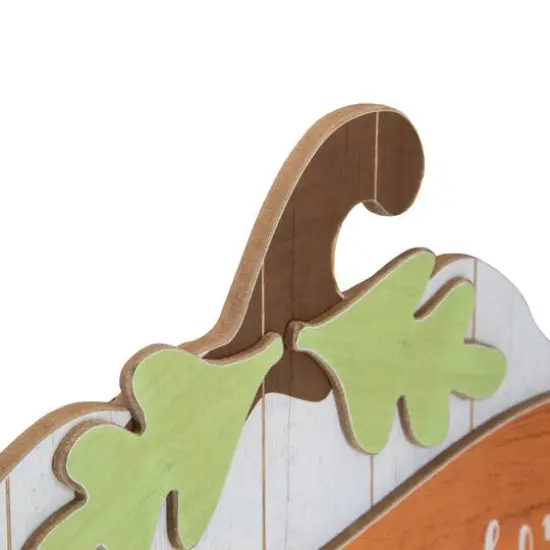 19.5" White Wooden Pumpkin Favorite Season Hanging Wall Sign {4}