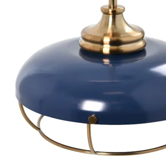 Hello Honey&reg; Robert Stevenson Lighting Presley Caged Dome Metal Ceiling Light Brushed Brass/Navy Blue {5}