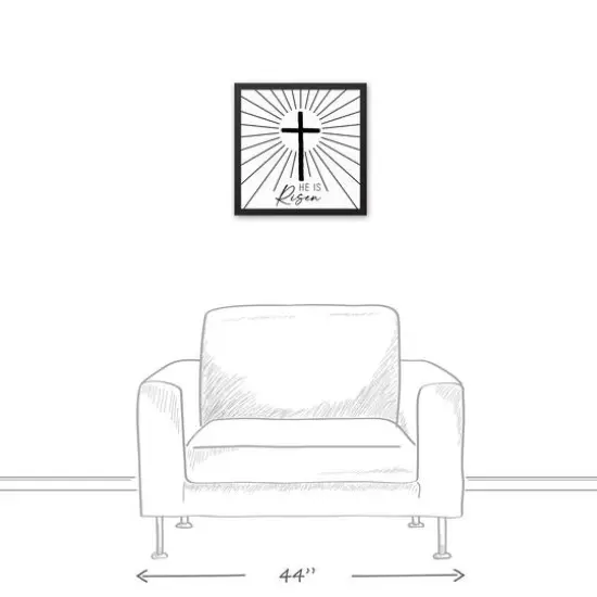 He is Risen Black Framed Canvas {3}