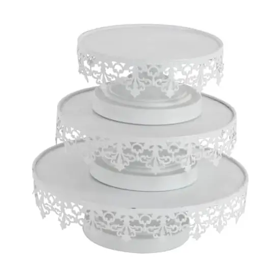 White Metal Vintage Cake Stand Set {3}