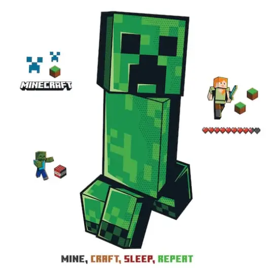 RoomMates Minecraft Creeper Giant Peel & Stick Wall Decals {8}