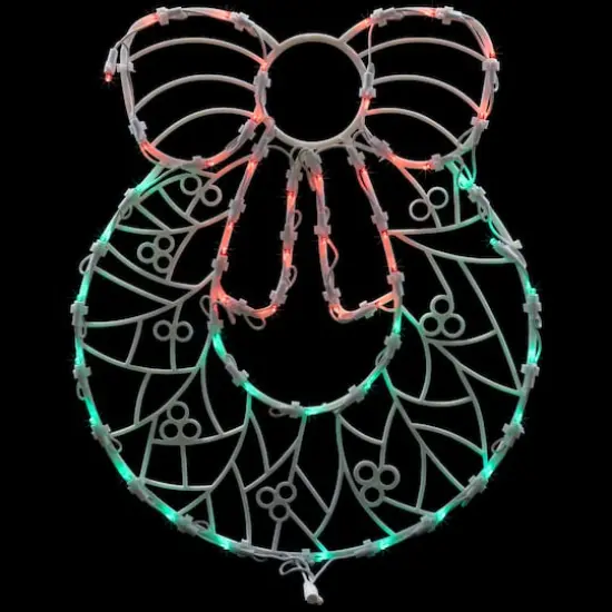 16" White & Clear LED Lighted Wreath Christmas Window Silhouette Decoration {1}