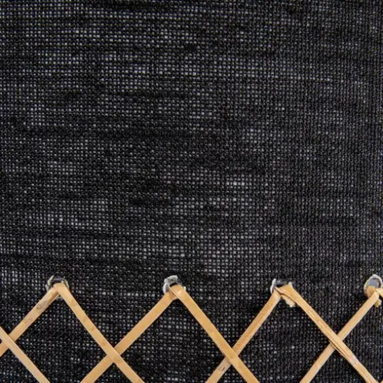 Hello Honey&reg; 21.5" Natural and Black Boho Woven Cane Table Lamp with Linen Shade {6}