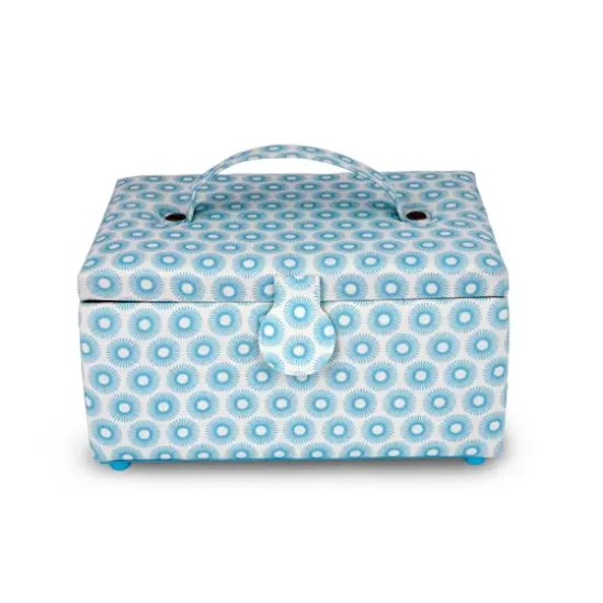 Dritz&reg; Blue Retro Small Rectangular Sewing Basket {1}