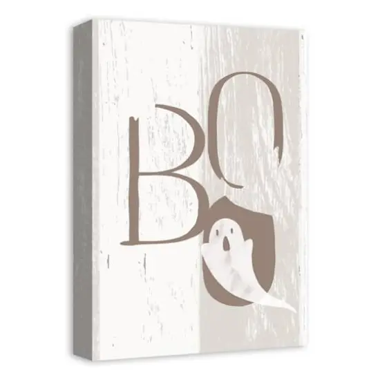 Boo Faux Wood 12" x 18" Canvas Wall Art {3}