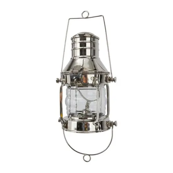 9" Silver Brass Candle Lantern {1}