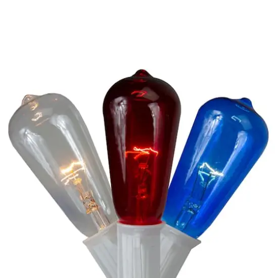 10ct. Red, White & Blue Edison Style String Lights Set {1}