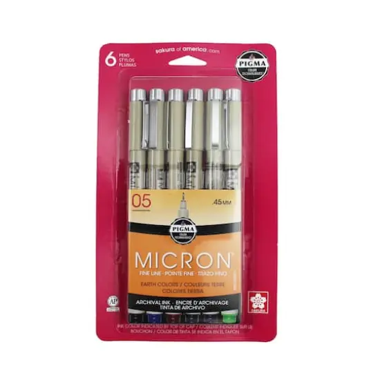 Pigma&reg; Micron&trade; 05 Fine Line Pen 6 Earth Colors Set {1}