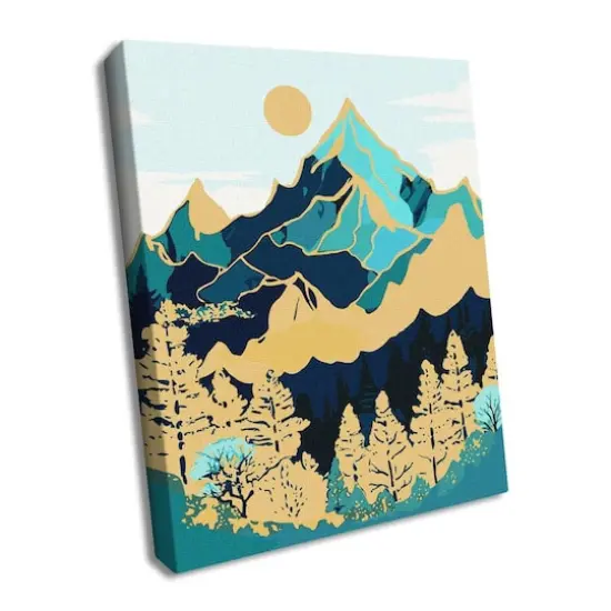 Ideyka Mountain Landscape with Metallic Painting by Numbers Kit {1}