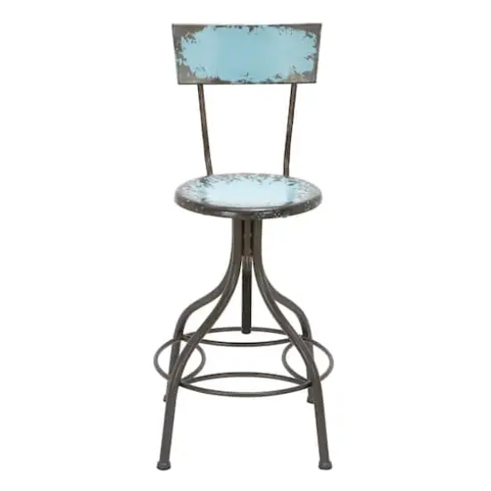 41" Metal Vintage Bar Chair Aqua {1}