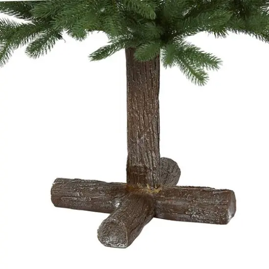 5ft. Pre-Lit Napa Valley Pine Artificial Christmas Tree with Warm White LED Lights on a Faux Wood Stand {5}