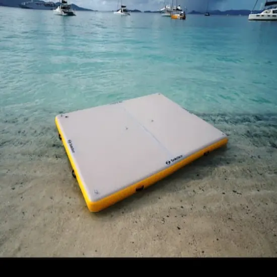 Solstice&reg; 8ft. Inflatable White & Yellow Private Lake Dock {4}