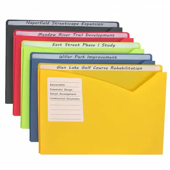 C-Line&reg; Assorted Colors Write-On Poly File Jackets, 25ct. {1}
