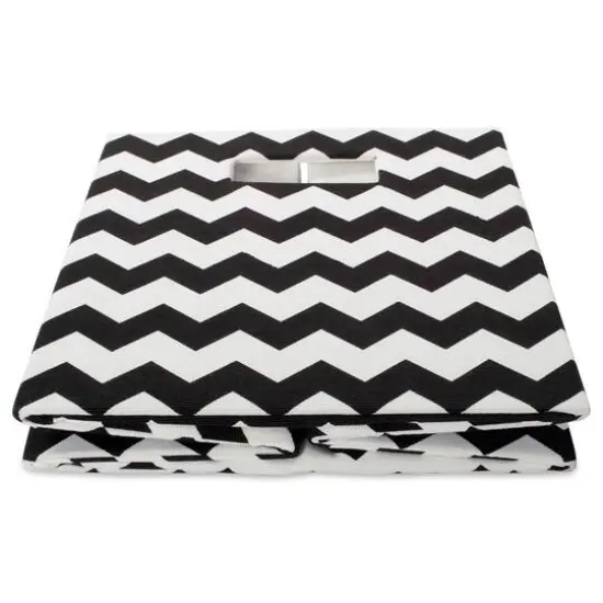 DII&reg; 13" Polyester Chevron Storage Cube Black {5}
