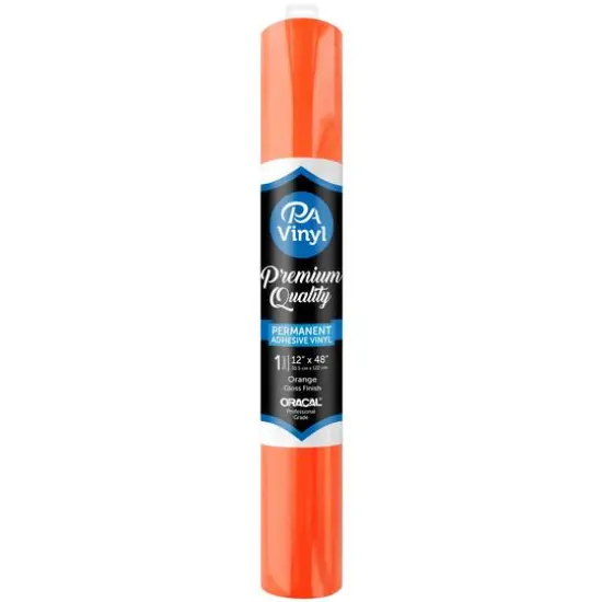 PA Vinyl Gloss Permanent Adhesive Vinyl Orange {1}
