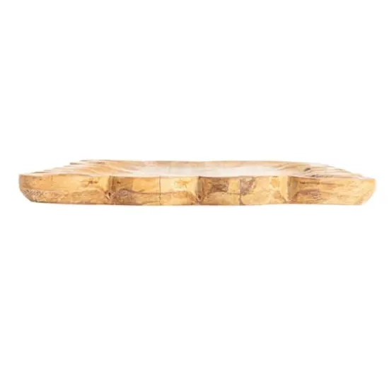 Hello Honey 17.5" Natural Scalloped Mango Wood Tray {5}