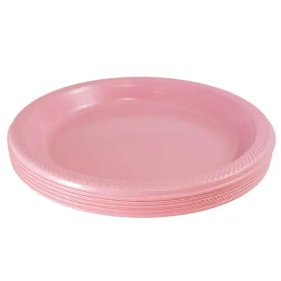 JAM Paper 10.25" Plastic Party Plates, 20ct. Light Pink {3}