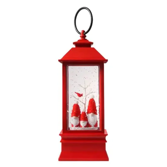 Haute Decor 9" Snowburst&trade; Plastic Lantern with Gnome Trio {3}