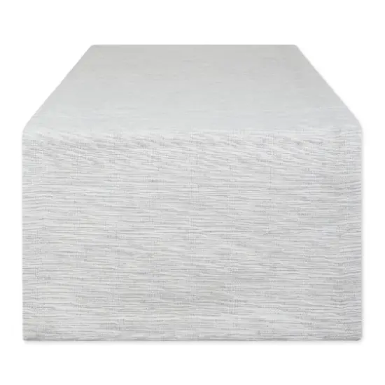 DII® 72" Tonal Recycled Cotton Slubby Rib Table Runner Light Gray {1}
