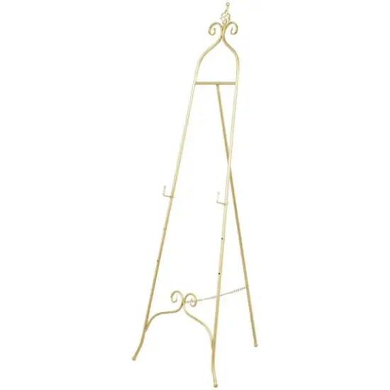 63" Gold Metal Scroll 3-Tier Display Easel {1}