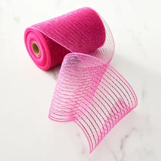 5.5" x 45ft. Mesh Wide Ribbon by Celebrate It&reg; Fuchsia {3}