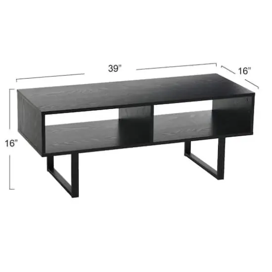 Household Essentials Jamestown Lifted Coffee Table Black Oak {4}