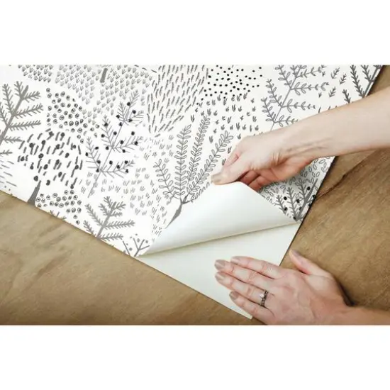 RoomMates Folklore Trees Peel & Stick Wallpaper White/Gray {10}
