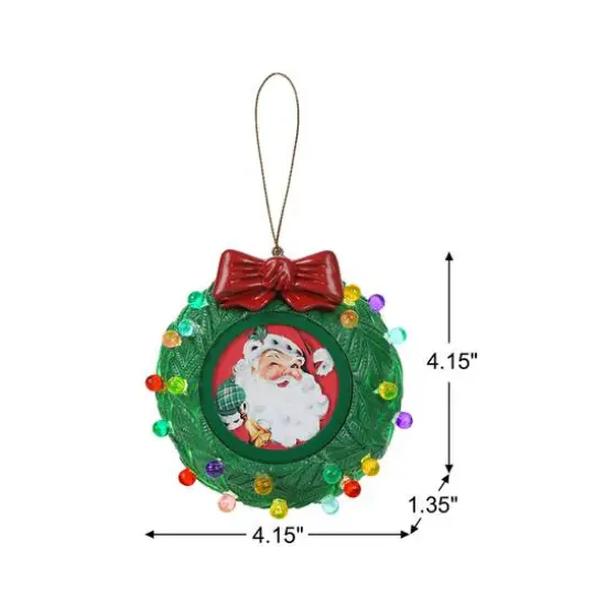 Mr. Christmas 3" Green Wreath Picture Frame Recordable Ornament {4}