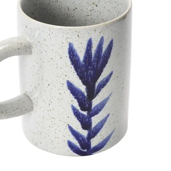 Hello Honey&reg; 12oz. Antique Blue and White Reactive Glaze Mug Set with Flower Design {3}