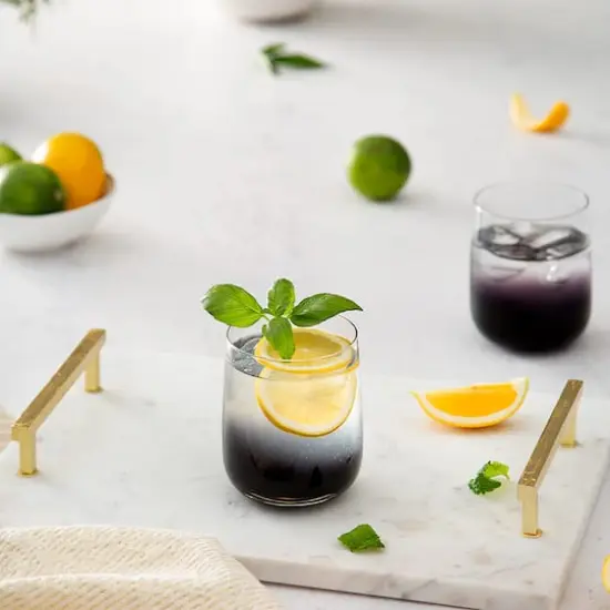 JoyJolt&reg; 13.7oz. Black Swan Double Old Fashioned Glasses, 4ct. {3}