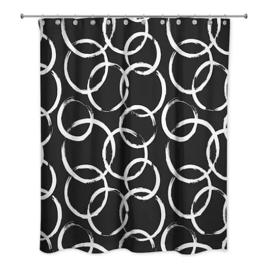 Circles Shower Curtain Black {1}
