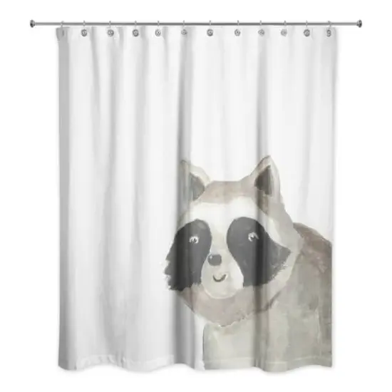 Hello Raccoon 71" x 74" Shower Curtain {3}