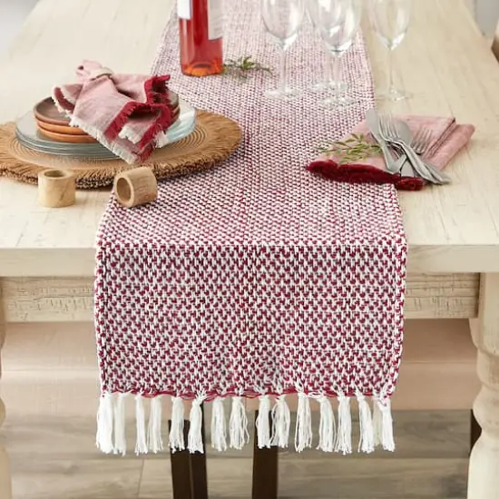 DII&reg; 72" Woven Table Runner Barn Red {5}