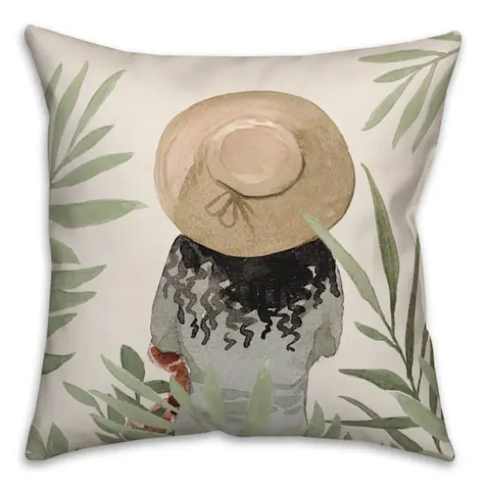 Sunhat Scene 18" x 18" Throw Pillow {1}