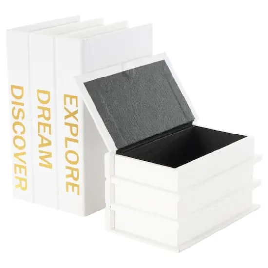 Explore, Dream, Discover Canvas Book Box Set White {6}