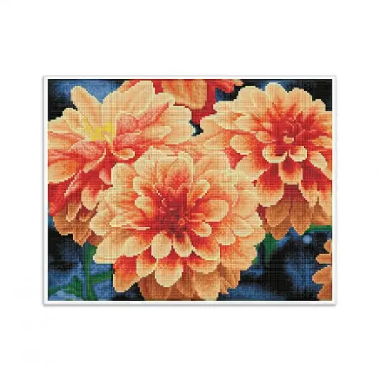Diamond Dotz&reg; Intermediate Peach Dahlias Pre-Framed Diamond Painting Kit {5}