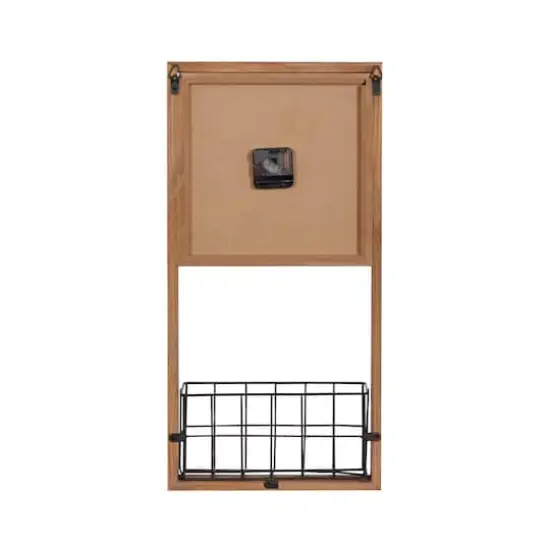 Brown Wood Farmhouse Wall Clock, 24" x 12" x 4" {3}