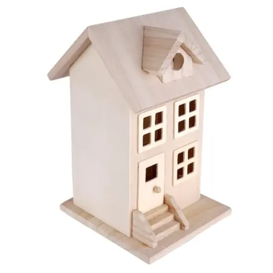 7.5" Unfinished Wood Townhouse Birdhouse by Make Market&reg; {4}