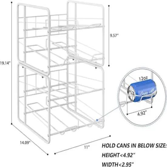 White 12oz. Can Organizer Rack Dispensers, 2ct. {3}