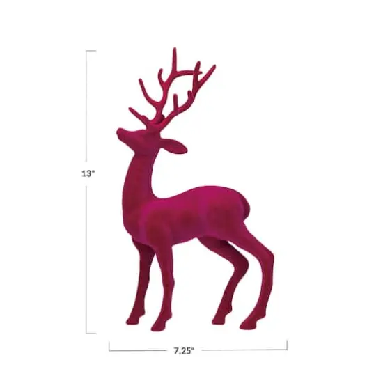 Hello Honey&reg; 13" Pink Flocked Plastic Standing Reindeer D&eacute;cor {4}