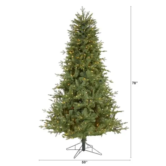 6.5ft. Pre-Lit New Hampshire Spruce Artificial Christmas Tree, Warm White LED Lights {3}