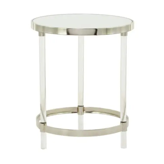Silver Acrylic Contemporary Accent Table, 19" x 19" x 23" {6}