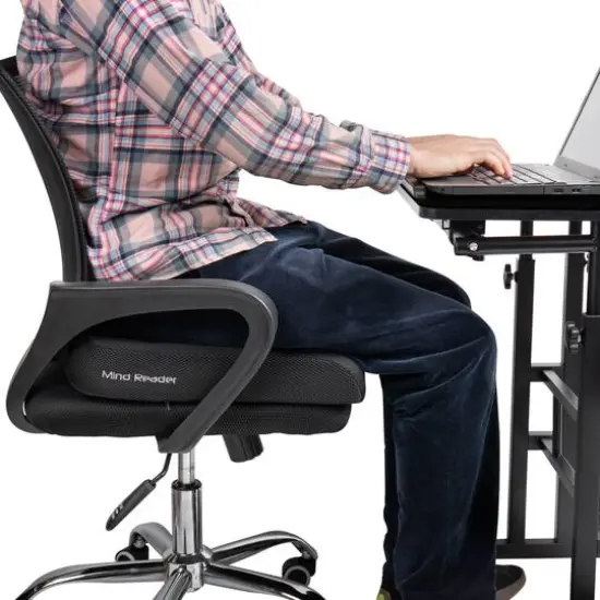 Mind Reader 18" Black Anti-Slip Seat Cushion with Carry Handle {8}